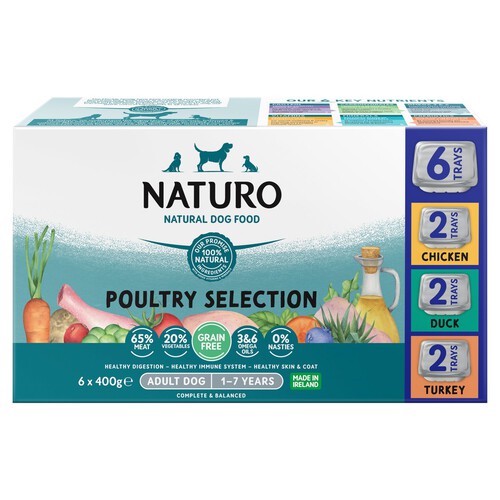 Naturo Grain Free Poultry Variety Pack Adult Dog Food Trays