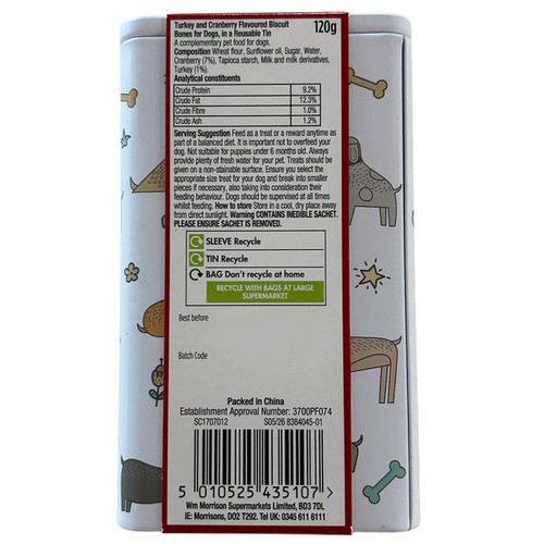 Morrisons Festive Merry Chrunchmas Dog Treat Tin
