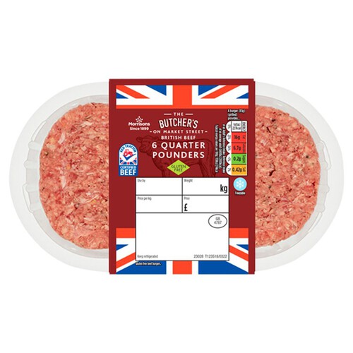 Morrisons 6 British Beef Quarter Pounders