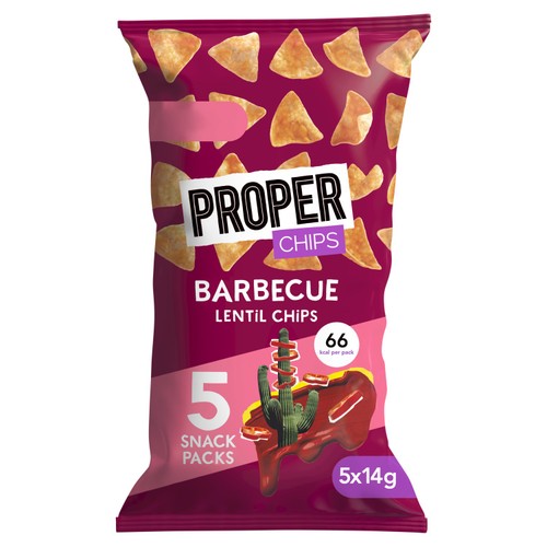 Proper Chips BBQ Lentil Chips 5x14g