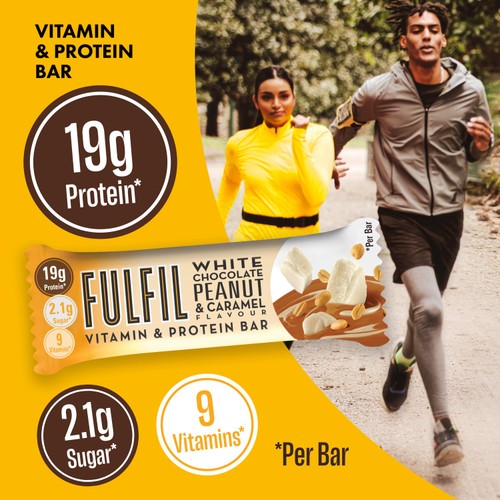 Fulfil White Chocolate Peanut & Caramel Flavour Vitamin & Protein Bar 55g