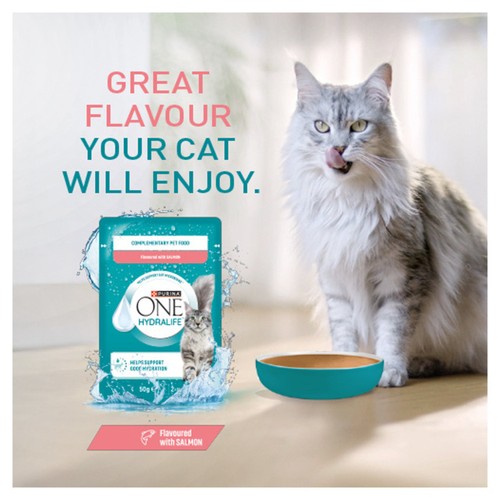 PURINA ONE HYDRALIFE with Salmon Liquid Cat Supplement 6x50g