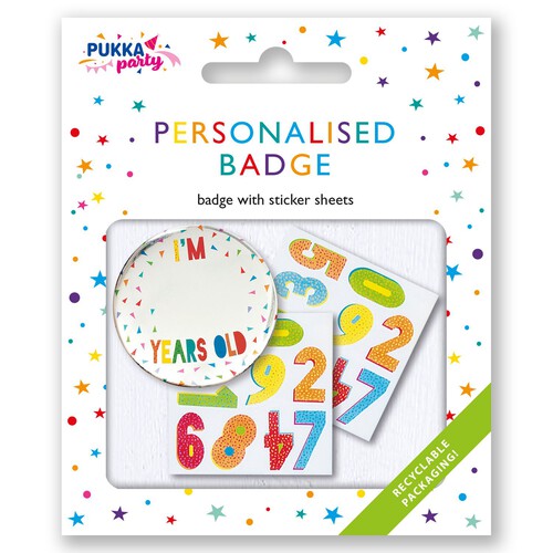 Personalised Badge 8.5cm With Stickers