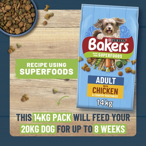 Bakers Adult Dry Dog Food Chicken & Veg 