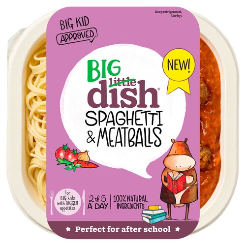 Big Dish Spaghetti Meatballs Kids Meal from Little Dish