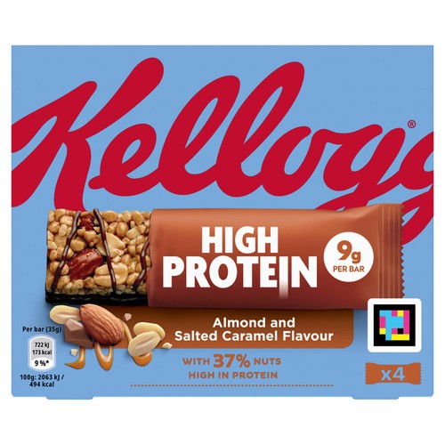 Kellogg's High Protein Almond and Salted Caramel Flavour snack bars 4x35g