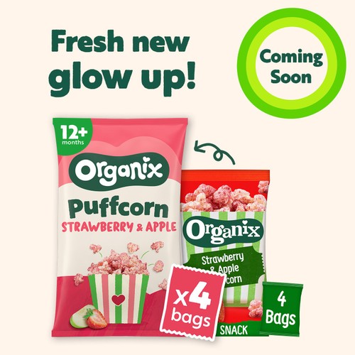 Organix Strawberry & Apple Puffcorn 10g