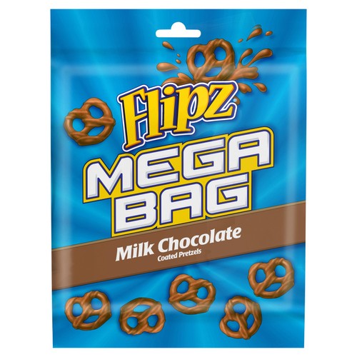 Flipz Mega Bag Milk Chocolate Coated Pretzel Snacks