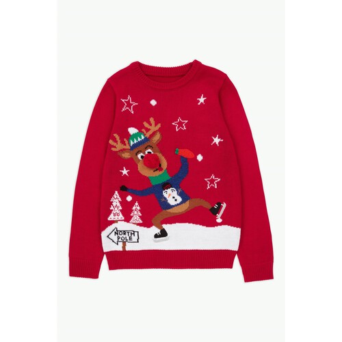 Girls Nutmeg Christmas Reindeer Jumper 1-1.5 Years