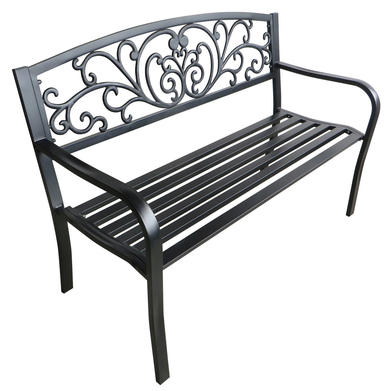 Nutmeg Black Metal Bench