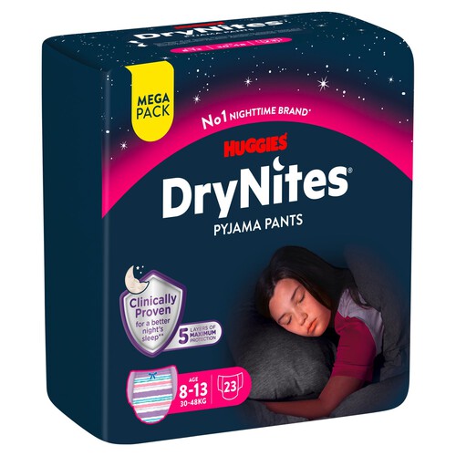 Huggies Drynites Age 8-13 Girl Mega 