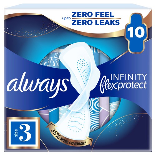 Always Infinity Flex Protect Night Size 3 Sanitary Towels With Wings