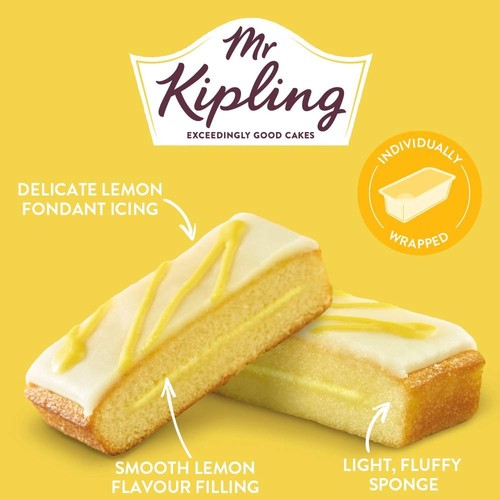 Mr Kipling Lemon Slices Cakes Multipack Snack 8pk