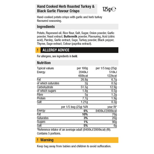 Morrisons The Best Black Garlic & Herb Roasted Turkey Crisps 125g