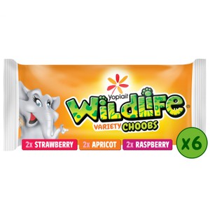 Wildlife Choobs Kids Strawberry Raspberry & Apricot Yoghurt Tubes