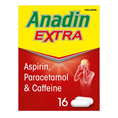 Anadin Extra Painkiller Asprin Paracetamol & Caffeine Caplets