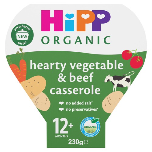 HiPP Organic Hearty Vegetable & Beef Casserole Toddler Tray Meal 1-3 Years