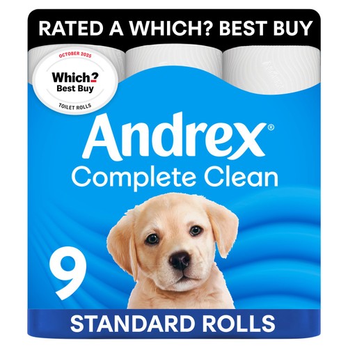 Andrex Complete Clean Toilet Tissue 9 Pack