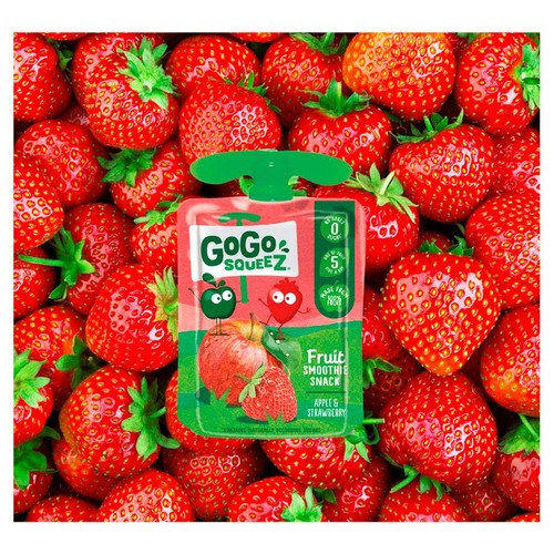 GoGo squeeZ Fruit Smoothie Snack Apple and Strawberry 4x90g