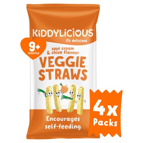 Kiddylicious Sour Cream & Chive Flavoured Veggie Straws Baby Snacks