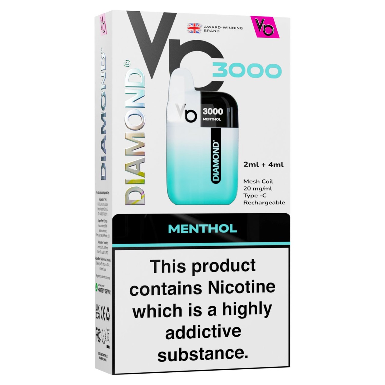 Vapes Bars Diamond 3K Starter Kit Menthol