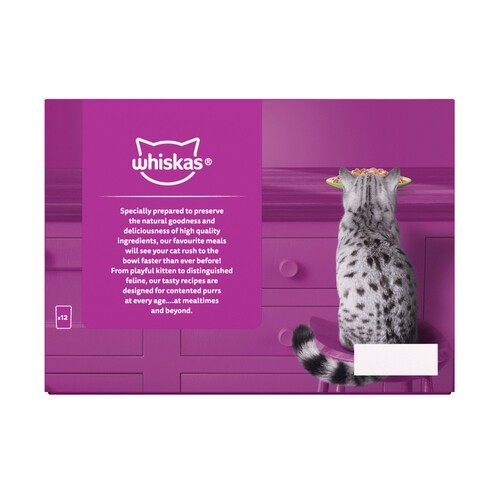 Whiskas 1+ Mixed Menu Adult Wet Cat Food Pouches in Jelly