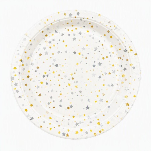 Nutmeg Silver & Gold Star Plate 10Pk
