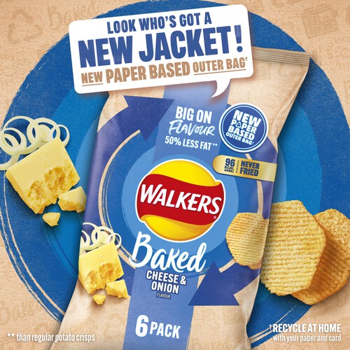 Walkers Baked Cheese & Onion Snacks Crisps 