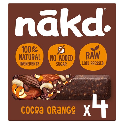 Nakd Cocoa Orange 4 Raw Fruit & Nut Bars 