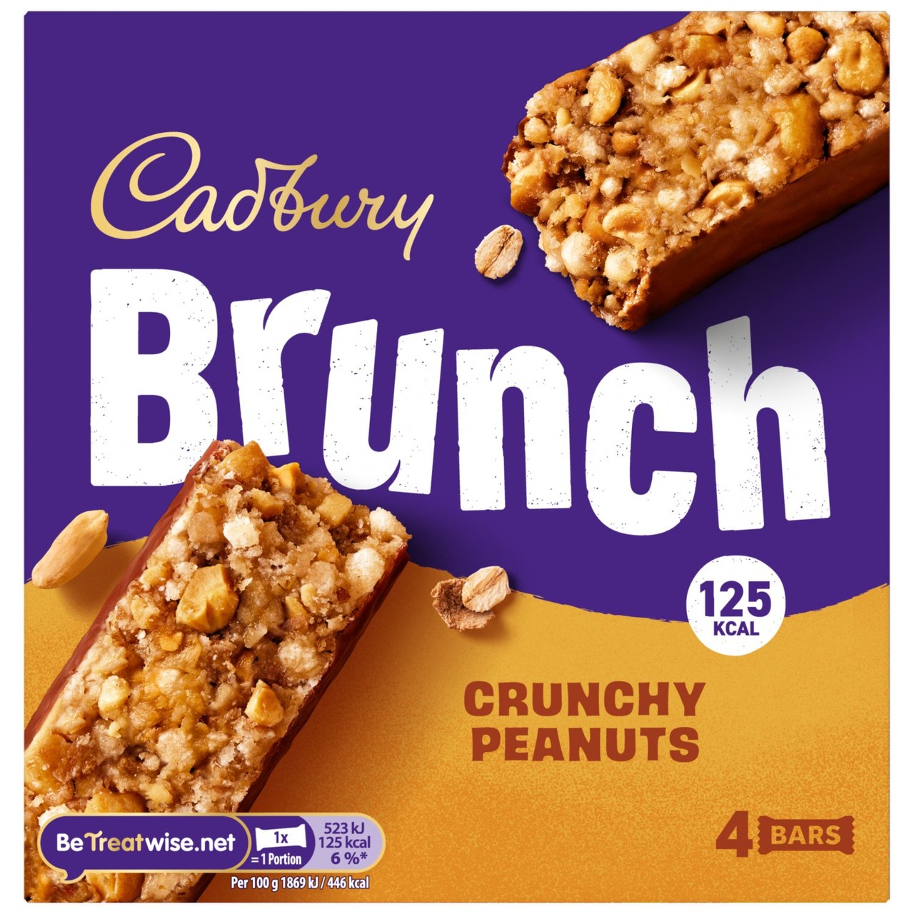 Cadbury Brunch Peanut Cereal Bars 4x28g