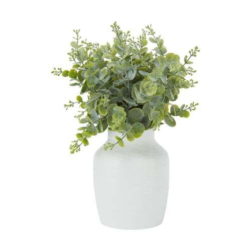 Home Style Eucalyptus In Cream Vase