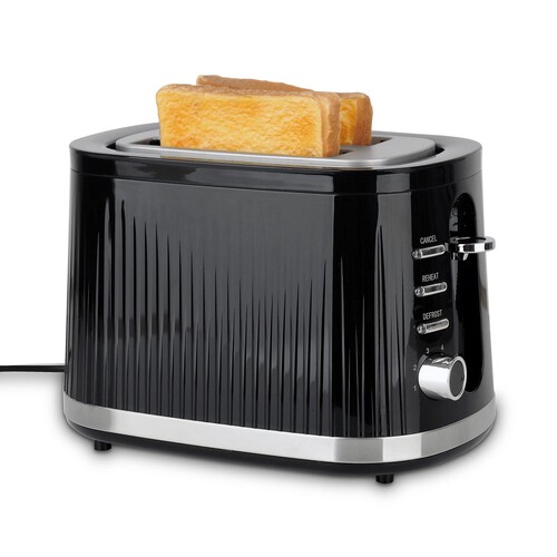 Nutmeg Home Fluted Toaster Black