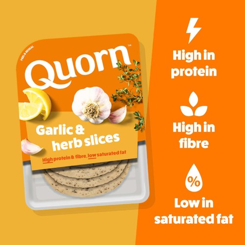 Quorn Garlic & Herb Vegetarian Deli Slices 
