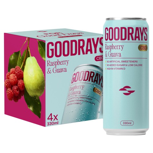 Goodrays CBD Infused Sparkling Raspberry & Guava 