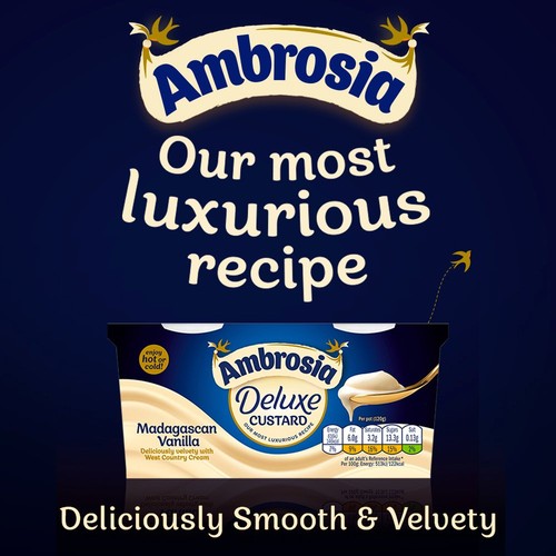 Ambrosia Deluxe Madagascan Vanilla Custard Dessert Snack Pots 2 x 120g