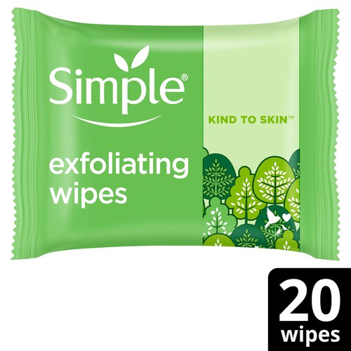 Simple Exfoliating Facial Wipes 20 Wipes