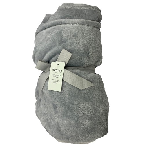 Nutmeg home grey fleece throw