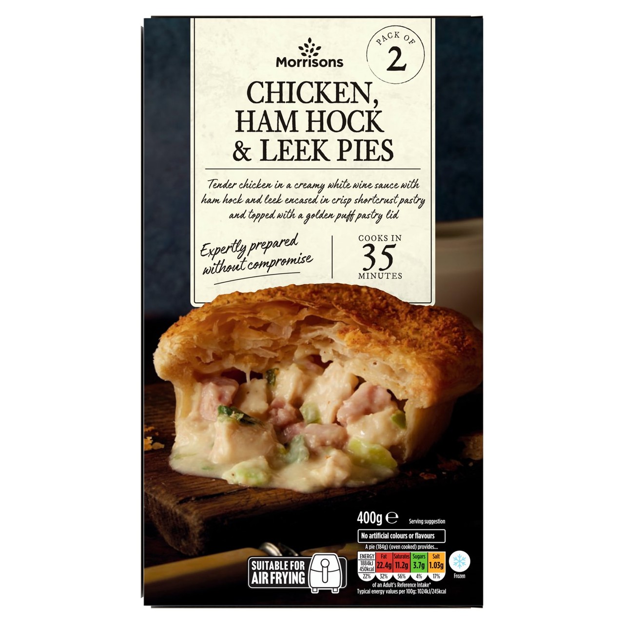 Morrisons 2 Chicken, Ham Hock & Leek Pies 400g