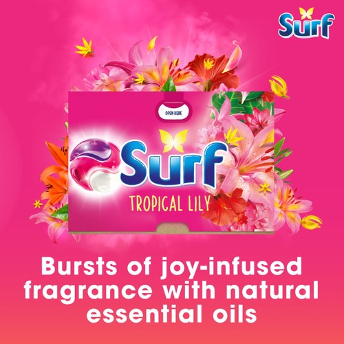 Surf 3 in 1 Laundry Washing Detergent Capsules Tropical Lily 26 Washes