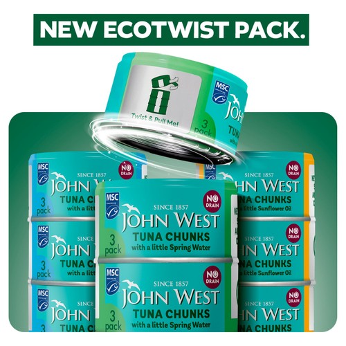 John West No Drain Tuna Chunks with a Little Spring Water MSC 3x100g