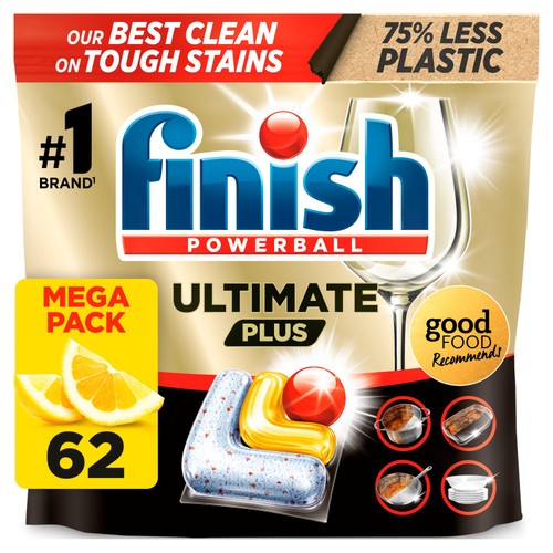 Finish Ultimate Plus Lemon Dishwasher Tablets 