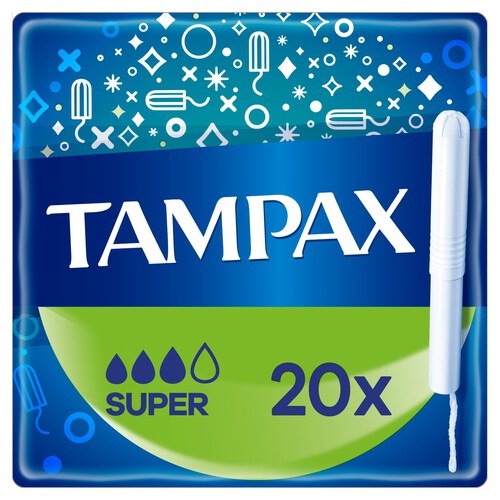 Tampax Super Tampons with Cardboard Applicator 20 pack