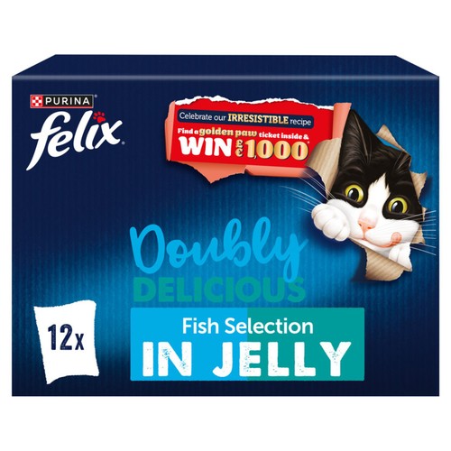 Felix Doubly Delicious Fish Selection in Jelly Wet Cat Food 12x85g