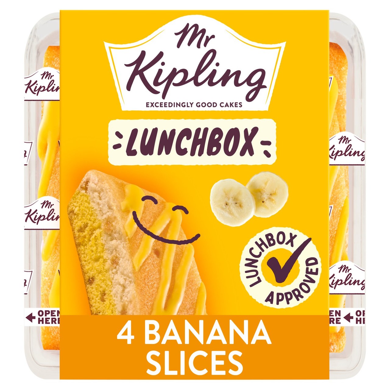 Mr Kipling Lunchbox Banana Cake Slices 4 Pack