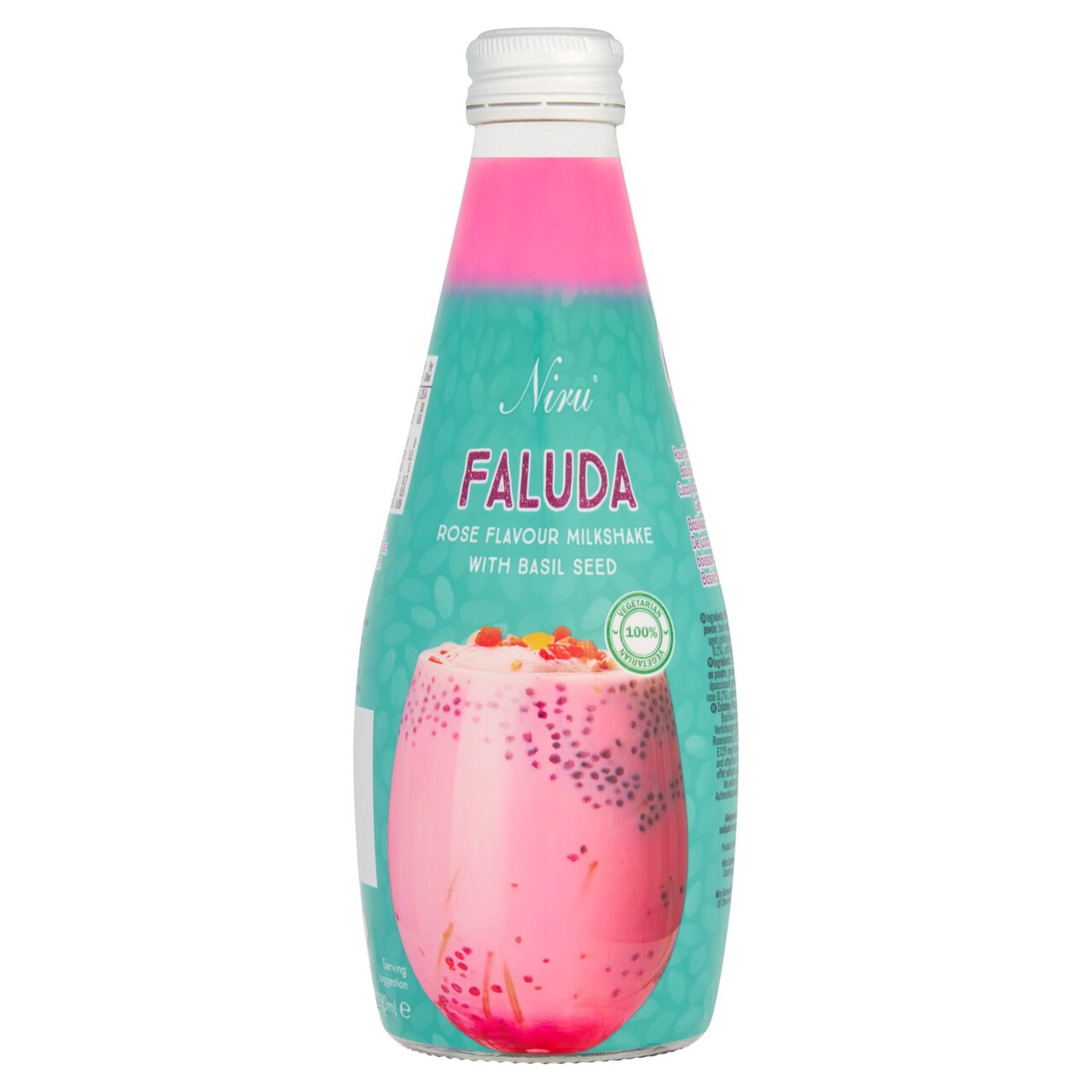 Niru Faluda Rose Flavour Milkshake With Basil Seed Bottle 290ml