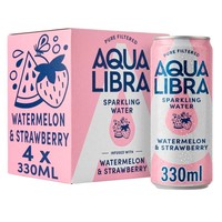 Aqua Libra Watermelon & Strawberry Sparkling Water  4 x 330ml