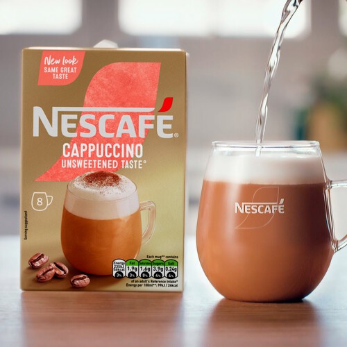 Nescafe Gold Cappuccino Unsweetened Instant Coffee 8 x Sachets