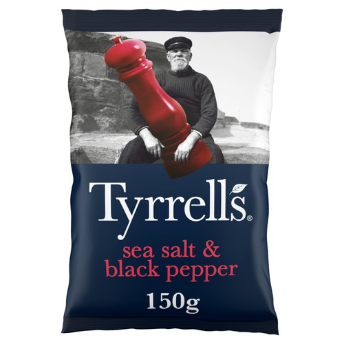 Tyrrells Sea Salt & Black Pepper Sharing Crisps   150g