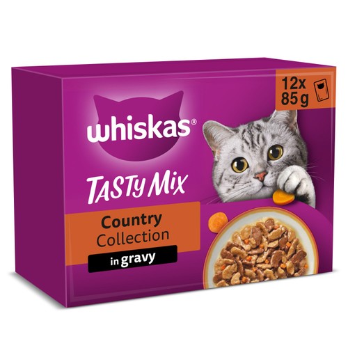 Whiskas 1+ Country Collection Mix Adult Wet Cat Food Pouch in Gravy