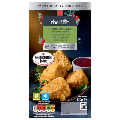 Morrisons The Best Coated Brie Wedges & Cranberry Dip 320g